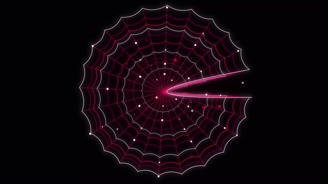 Glowing neon purple spider webs for halloween background