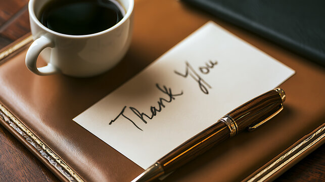 Celebrating national boss day with a thank you note and coffee