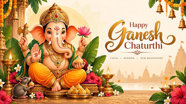 Bal Ganesh Ganpati Bappa Ekdant Vakratund Vinayak Chintamani Idol Representing Devotion During Ganesh Chaturthi Anant Chaturdashi and Traditional Hindu Festival Worship