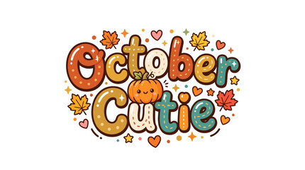 Fototapeta premium Adorable Kawaii Character Illustration with Autumn Seasonal Theme for Fall Celebration
