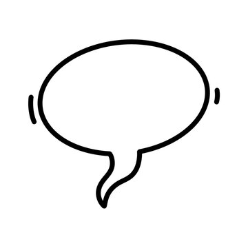 Chat message bubble icon with hand drawn doodle design style