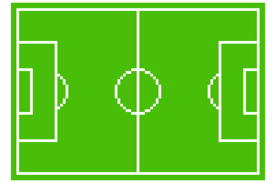pixel art soccer football field vector illustration