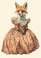 Fototapeta premium Animal fox clothing human.
