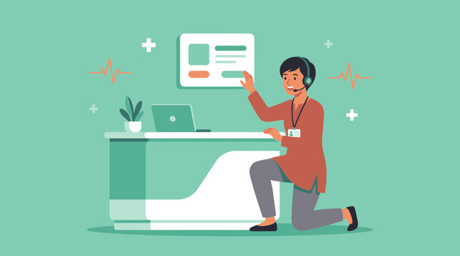 Customer Service Representative, Receptionist, Call Center, Communication Icon