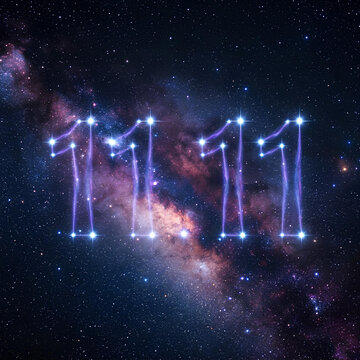 Celestial Numbers 1111 Constellation in Milky Way Galaxy