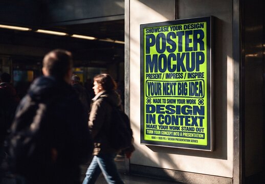Station Advertising Screen Mockup For Branding And Advertising Design