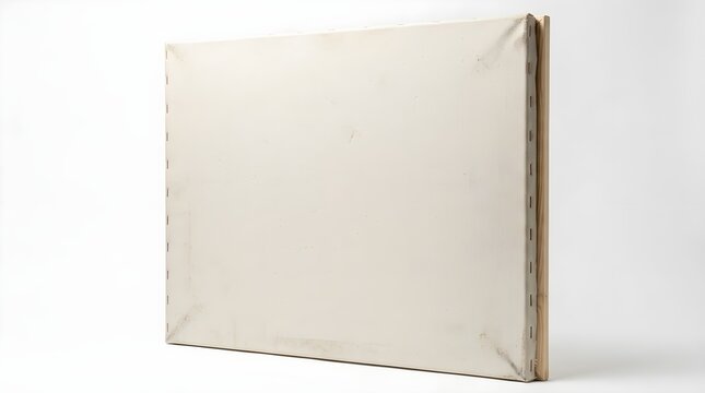 Lienzo en blanco para pintura sobre bastidor de madera aislado en fondo blanco