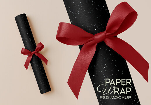 Elegant Gift Wrap Mockup PSD