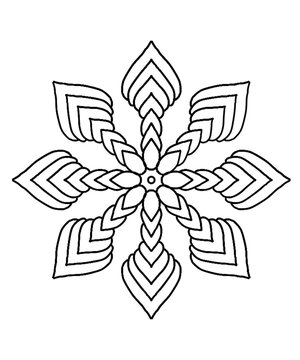 floral and beautiful mandala design for colouring