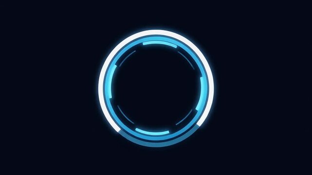 Futuristic circular HUD elements on a dark background.
