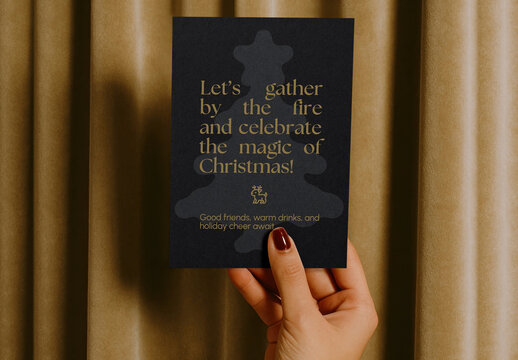 Festive Invitation Card Mockup With Message PSD
