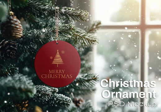 Festive Ornament Mockup Design PSD