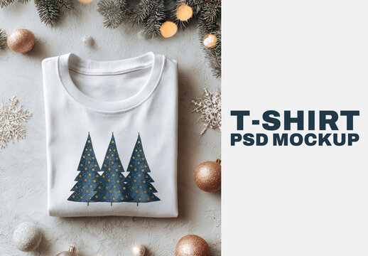 Festive Tshirt Mockup Design PSD