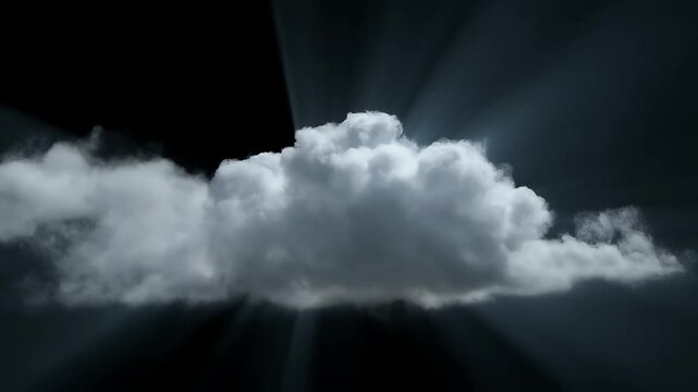 Dramatic cloudy sky with sun rays emanating from behind.