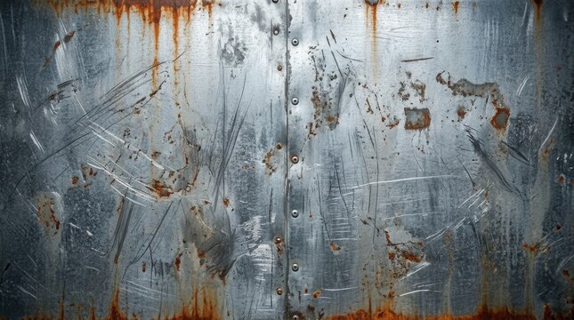 Galvanized iron background surface with a metallic texture, ideal for industrial design layouts