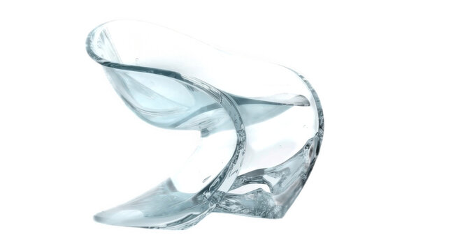 Transparent acrylic high-heeled shoe resting on a transparent background with a sleek, modern design.