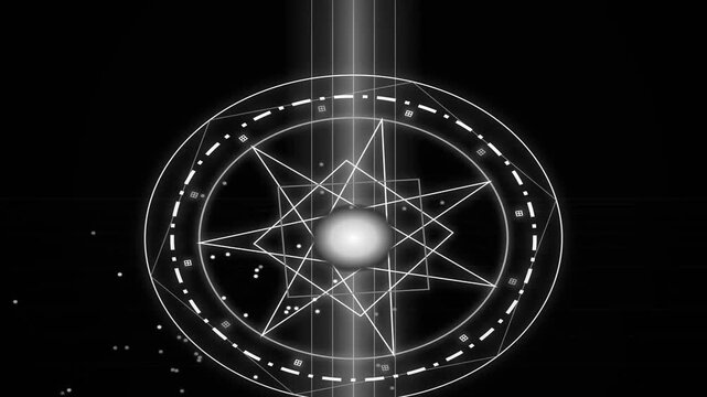 Glowing magic pentagram symbols for dark halloween occult themes
