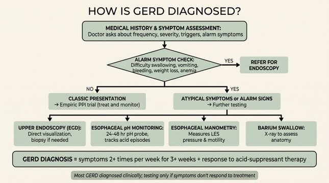 How is GERD diagnosed