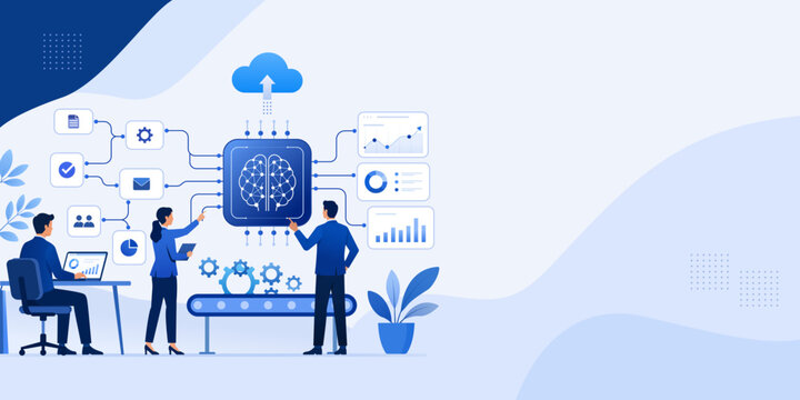 AI Business Automation Workflow with Cloud Technology and Analytics