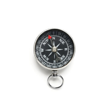 Modern compass isolated on white background