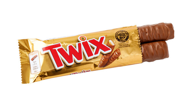 Twix chocolate candy bar with caramel filling