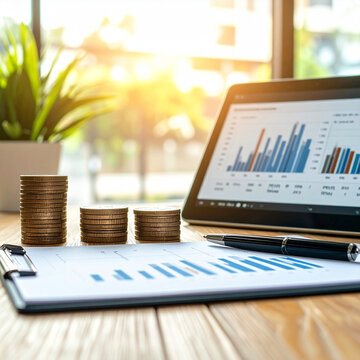 Business Financial Planning and Budget Management Concept on Corporate Desk
