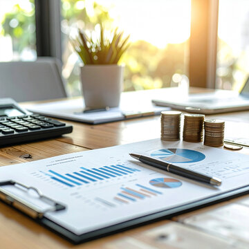 Business Financial Planning and Budget Management Concept on Corporate Desk