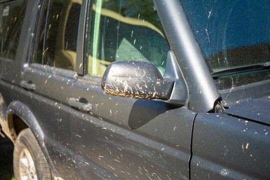 mud splattered over a car
