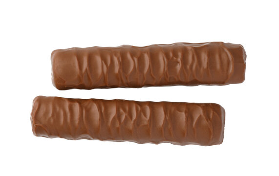 Two chocolate candy bars with transparent background