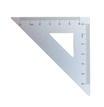 Metal set square ruler for drafting and measurement