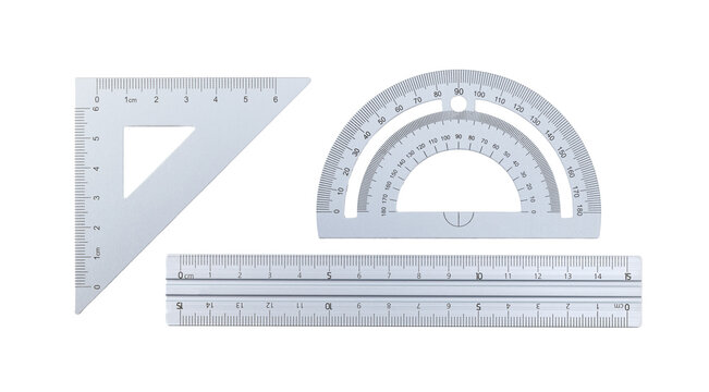 Geometry tools measuring angles and distance on transparent background