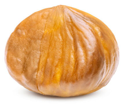 Roasted chestnuts isolated on a white background, with clipping path, Perfect visual for healthy snack marketing, gourmet food recipes, for product packaging design.