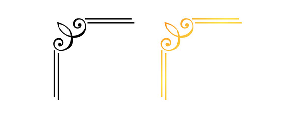 Minimalist double line corner frame with swirl accent for modern certificates and awards. © SAYEMART