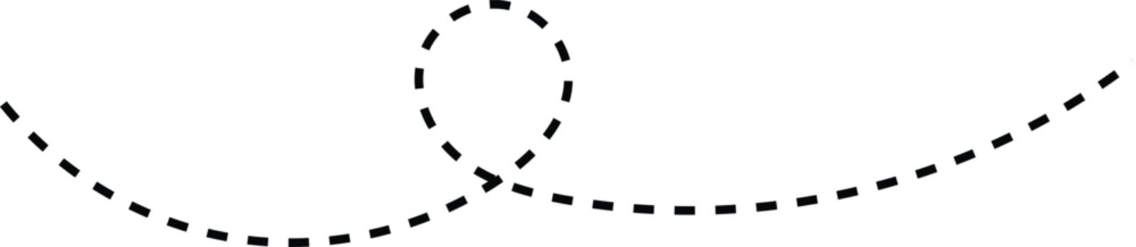 dot line path route travel vector icon. looping trajectory and dotted direction symbols for modern mapping and navigation