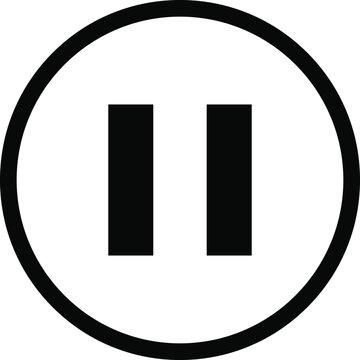 pause icon set. media control, playback halt, and audio pause symbols for modern video and music player