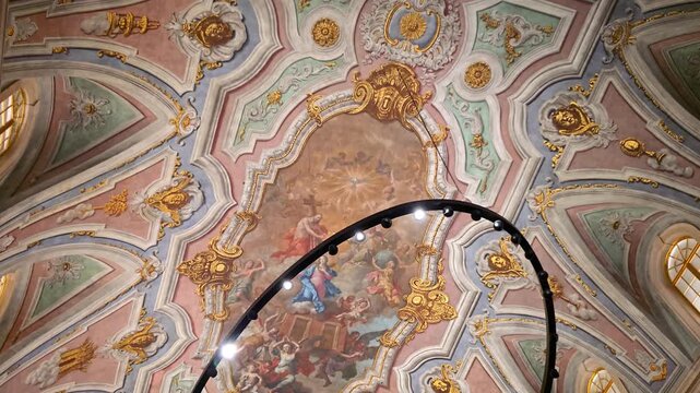 Painted ceiling of the Igreja do Loreto (Church of Our Lady of Loreto) in Lisbon, Portugal