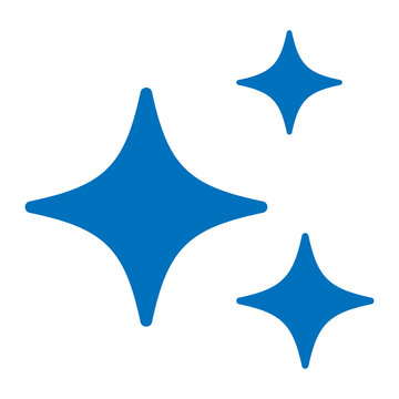 Blue sparkle stars icon for magic shine PNG isolated on transparent background