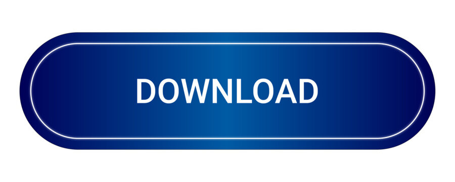 Dark Blue Glossy Download Button for Website UI Call to Action. Isolated Vector Illustration on White Background