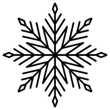 black snowflake icon illustration 
