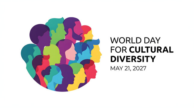 World day for cultural diversity colorful illustration with profiles