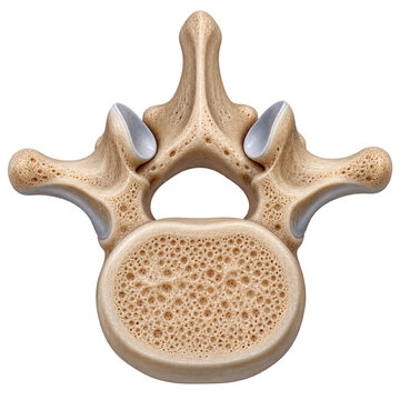 Anatomically Accurate 3D Illustration of a Human Lumbar Vertebra Isolated on White Background
