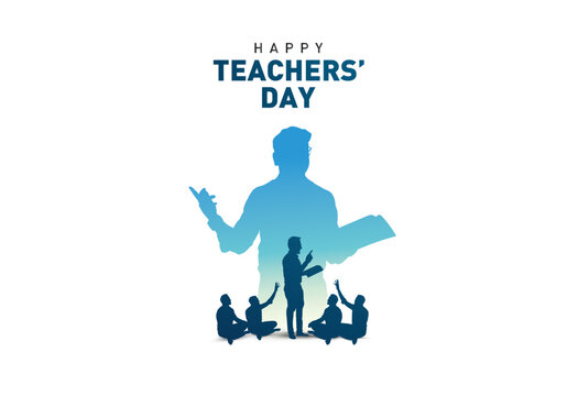 Happy Teacher's day concept vector illustration background. Creative teacher's day vector education concept.	