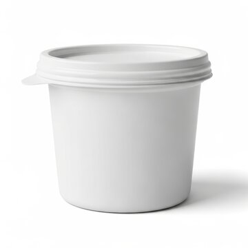 White plastic storage container with lid