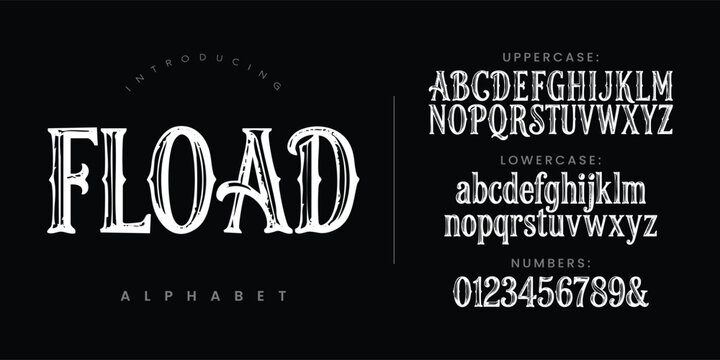 Fload Alphabet Heavy Heavy Rough Display Serif Font For Rock Metal Posters