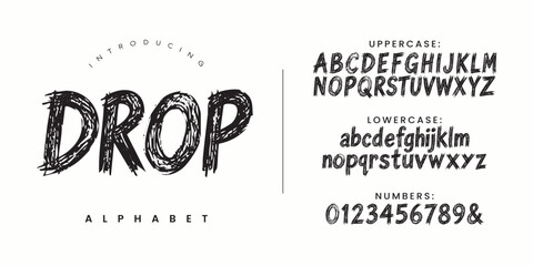 Drop Alphabet Distressed Grunge Brush Font For Urban Streetwear And Posters © fourmonths