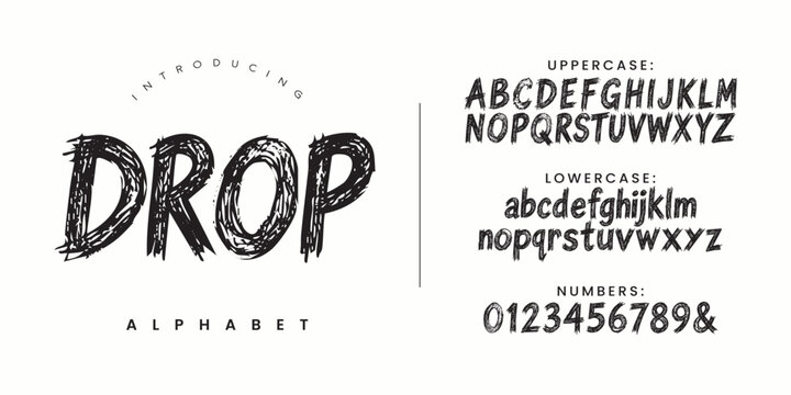 Drop Alphabet Distressed Grunge Brush Font For Urban Streetwear And Posters