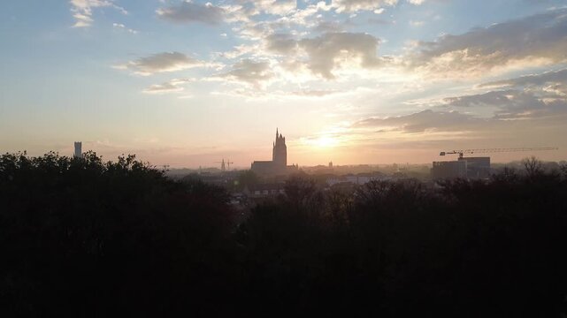Bruges Sunset Skyline
