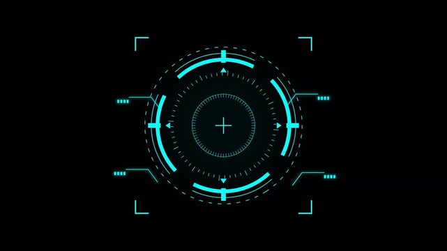 futuristic targeting reticle cyber technology HUD animation