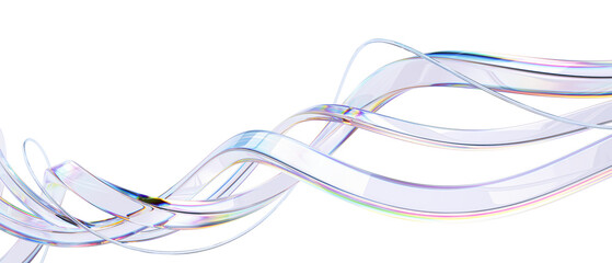 Fototapeta na wymiar 3d glass streamline design element, abstract pipe shaped wave, 3d rendering