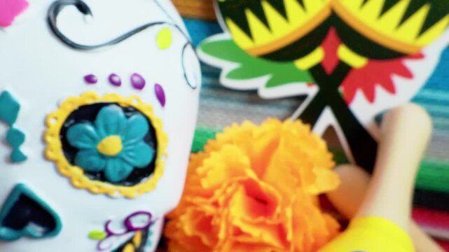 Mexican day of the dead ofrenda decorations